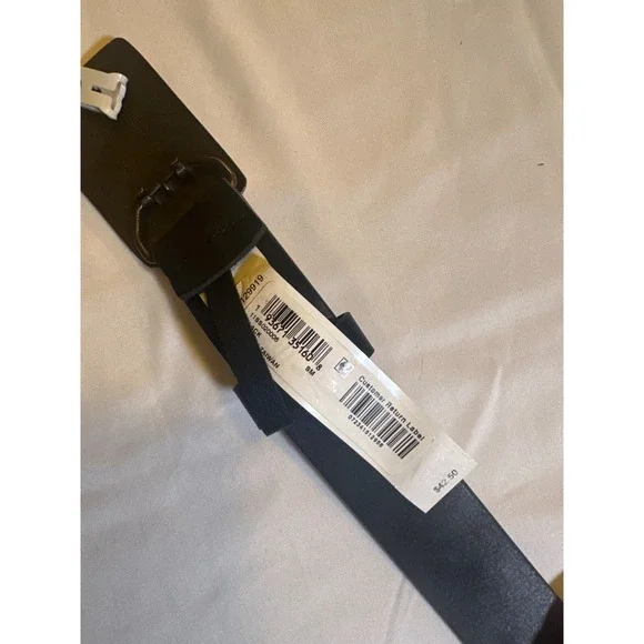 SUN + STONE Mens Black Leather Belt Copper Tone Buckle, Size S (30-32), NWT - Picture 6 of 6